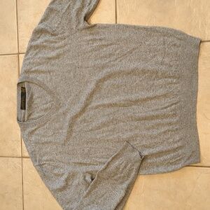 Eildon Hills Mens Gray Long Sleeve 100% Cashmere V-Neck Sweater Large